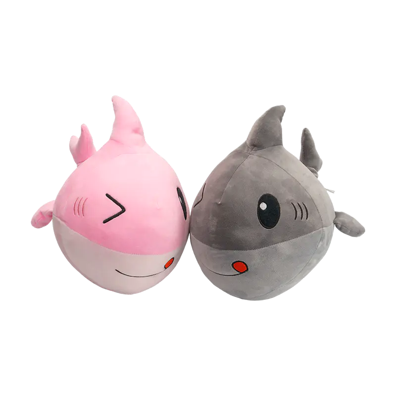 Brinquedos de pelúcia de tubarão de duas caras