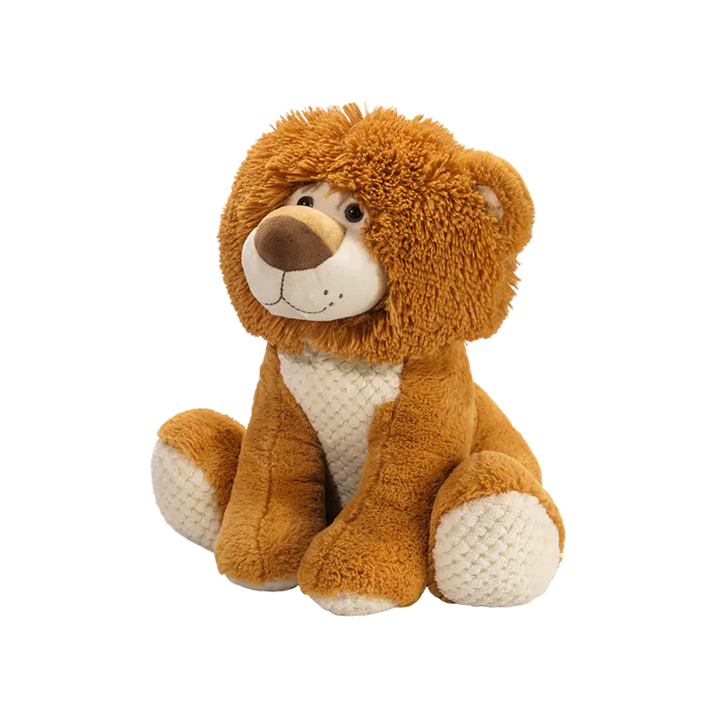 Brinquedos de pelúcia de leão animal selvagem sentado