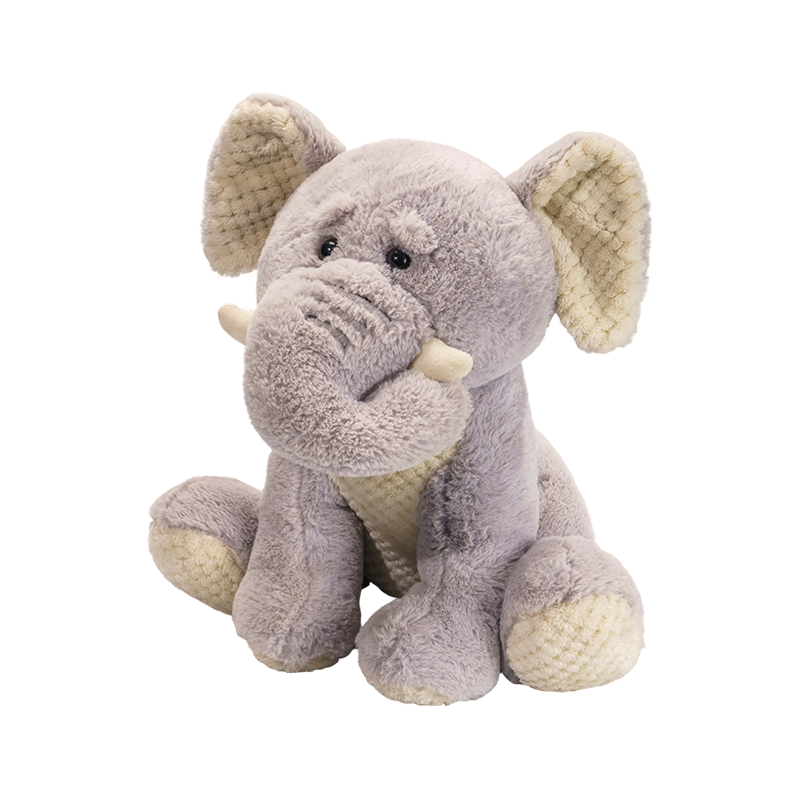 Brinquedos de pelúcia de elefante sentado com nariz comprido e orelhas grandes