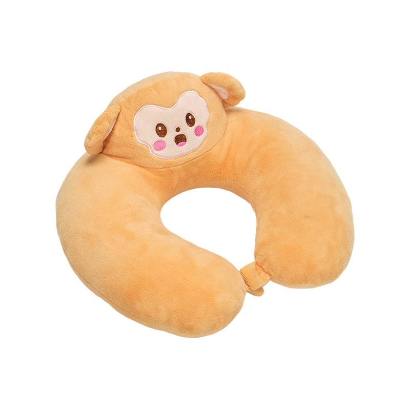 Almofada de pelúcia em forma de U para pescoço de macaco