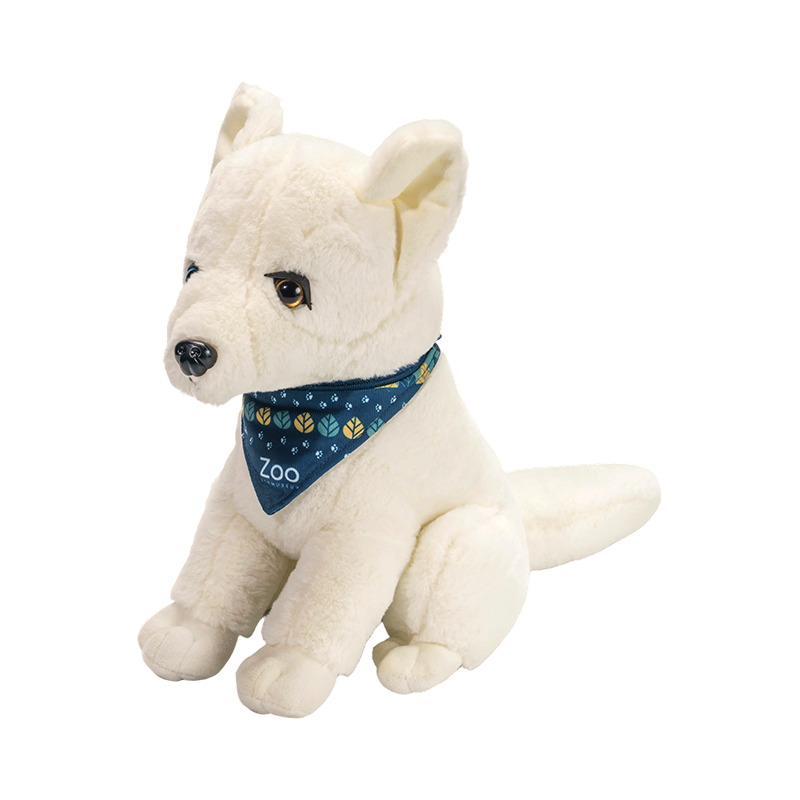 Animal selvagem sentado lobo da neve brinquedos de pelúcia