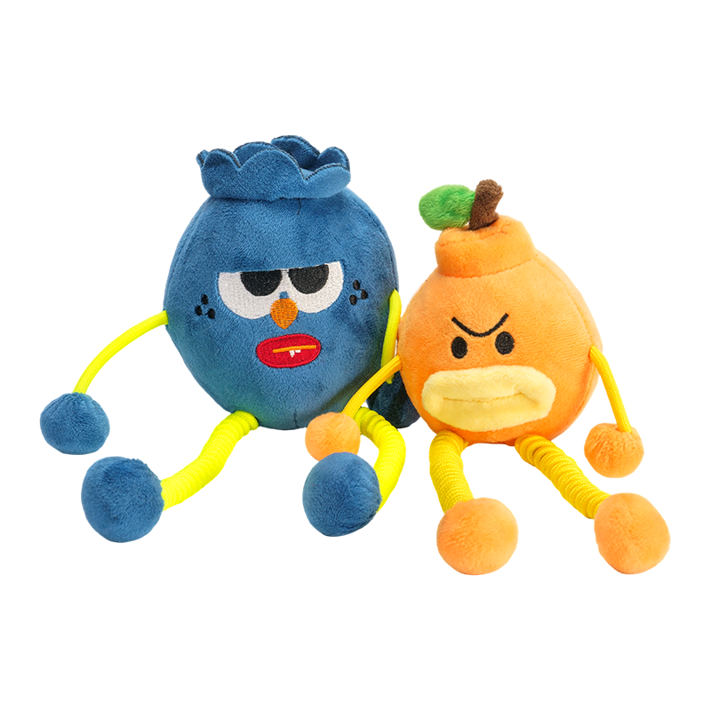 Chaveiros de pelúcia de mirtilo mal-humorado e laranja irado