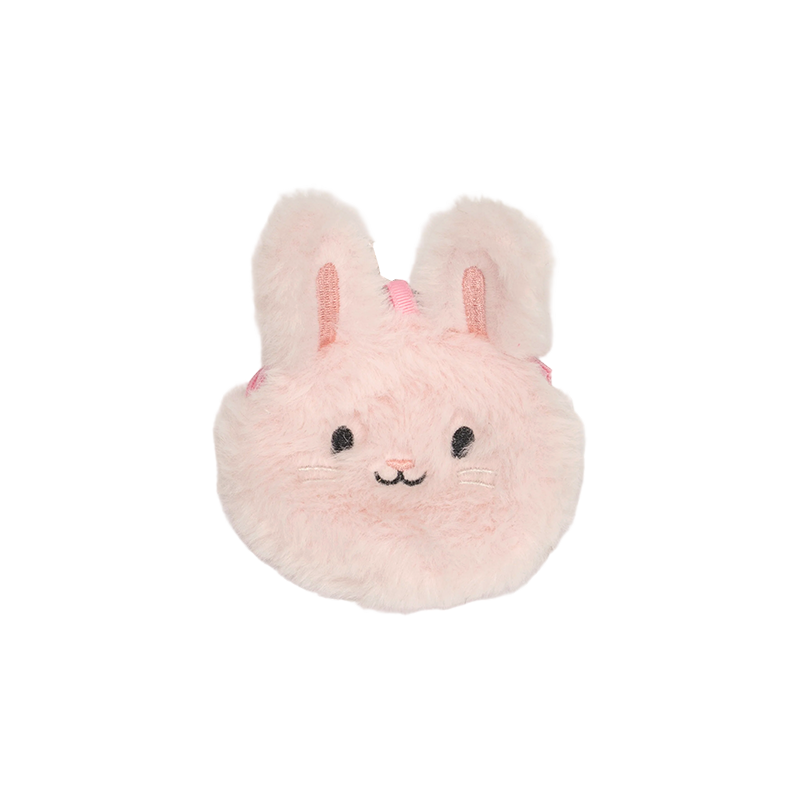 Porta-moedas coelhinho rosa de pelúcia