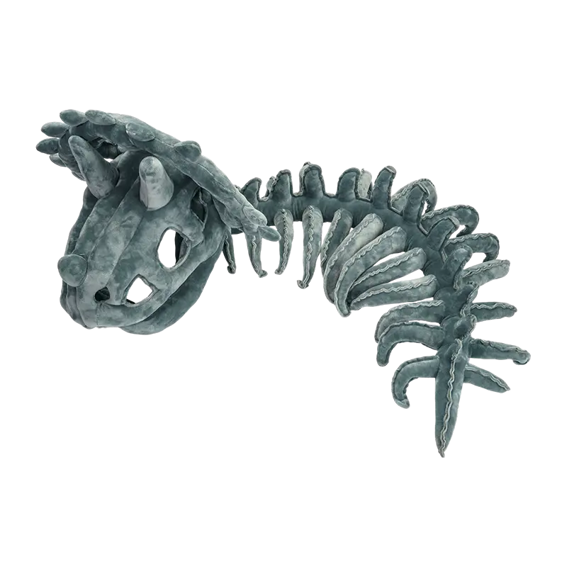 Chapéu de pelúcia esqueleto de dinossauro cinza escuro tamanho adulto Chapéu de pelúcia esqueleto de dinossauro cinza escuro tamanho adulto