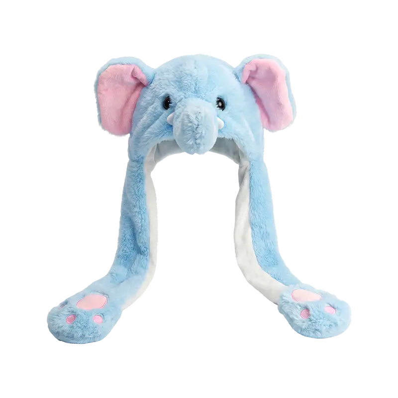 Chapéu de pelúcia elefante azul