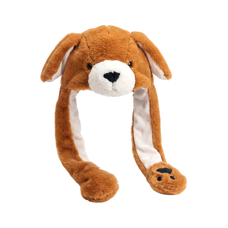 Chapéu de pelúcia marrom para cachorro