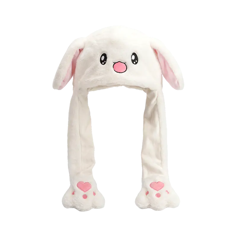 Chapéu de pelúcia coelhinho rosa
